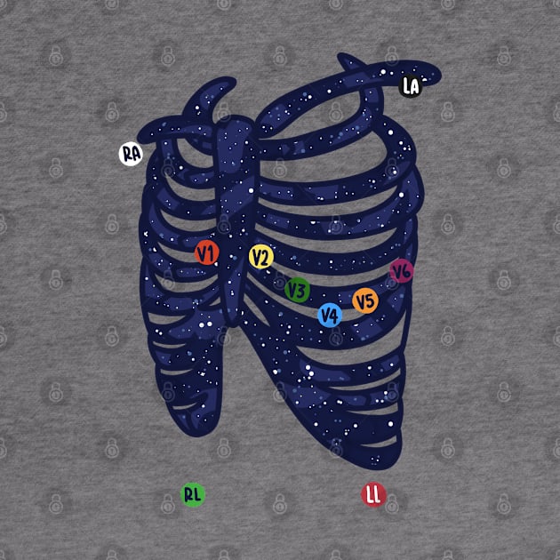 Hand Drawn Electrocardiogram Placement Galaxy by Sofia Sava